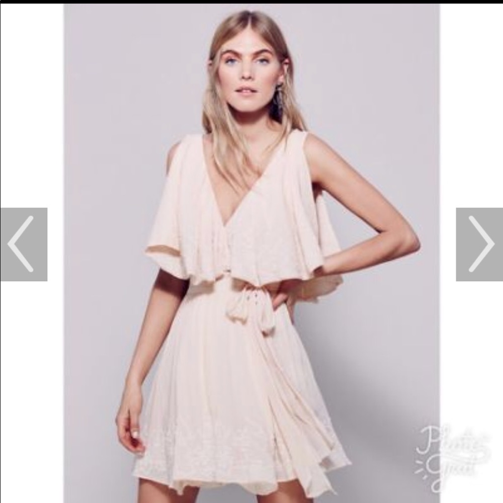 Free people blush chiffon wrap dress